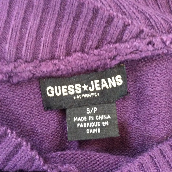 SOLD Guess Vintage Purple Embroidered Logo Sweater - Picture 2 of 7